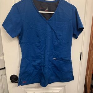 Barco Uniforms Royal Blue V-Neck Short Sleeve Scrub Top